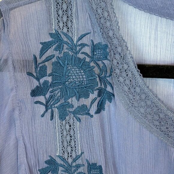 Sundance Led By Dreams Women's Floral Embroidered Drop Waist Midi Dress Petite L - Picture 4 of 14